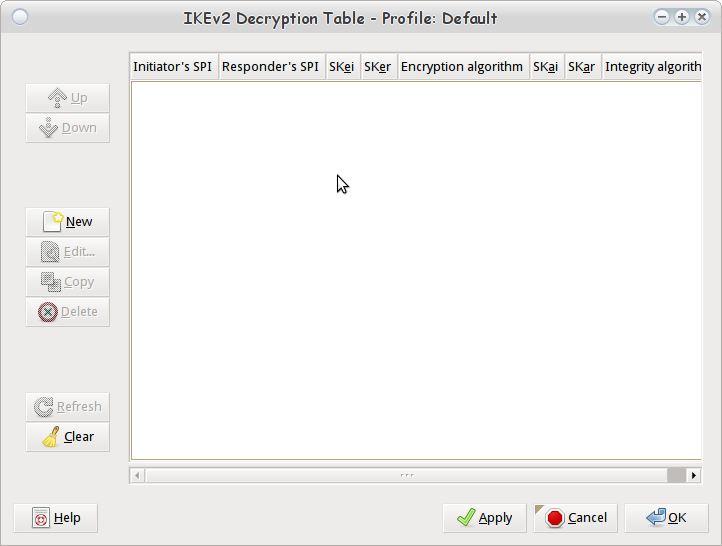 Wireshark IKEv2 Decryption Table