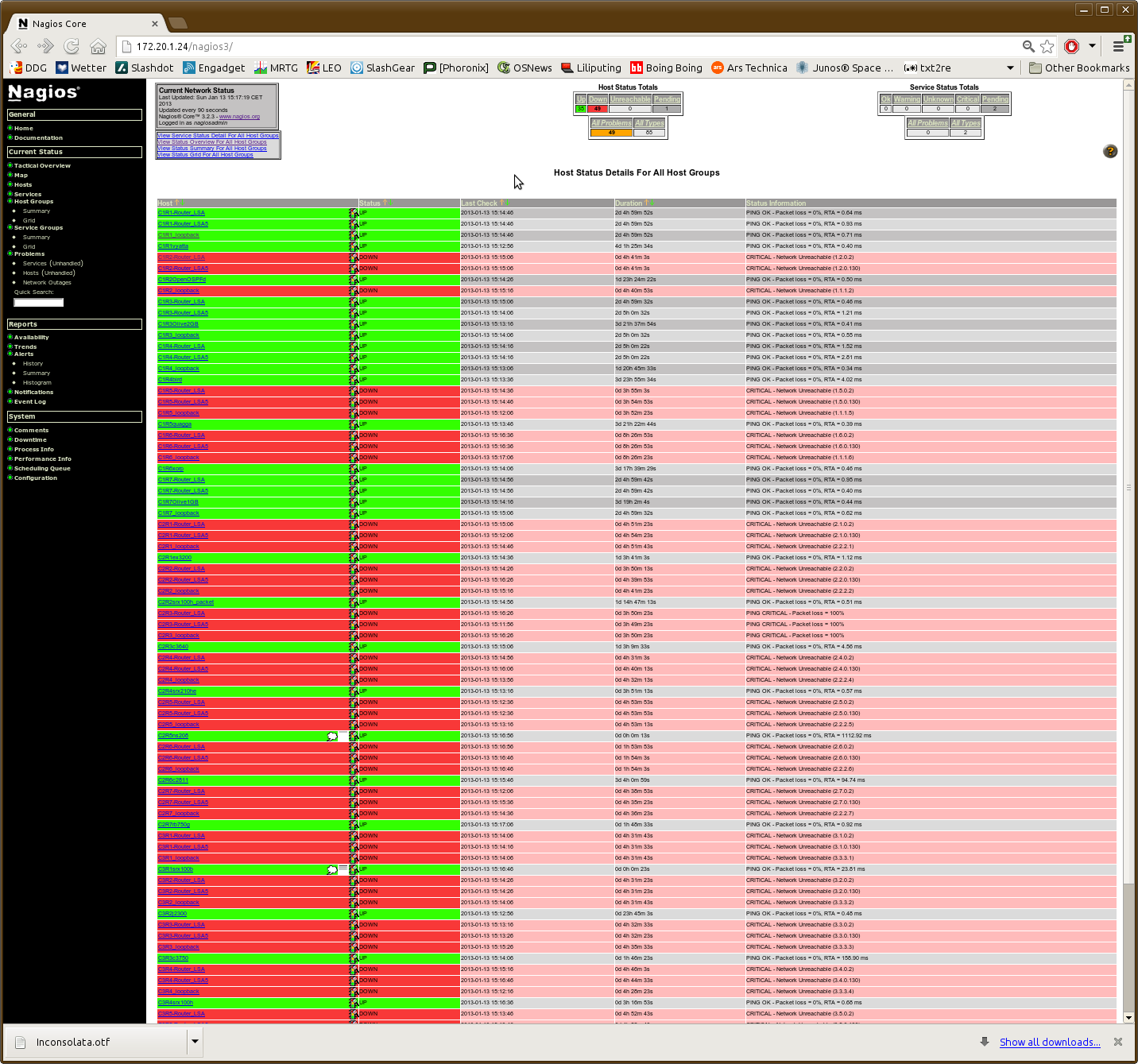 Nagios - Very sad network!